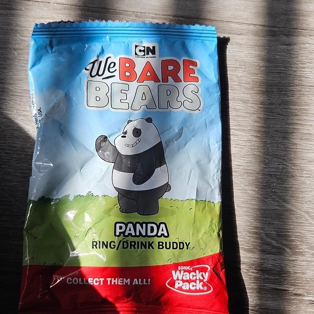 We Bare Bears Panda toy bag from a Sonic Wacky Pack kids' meal ring/drink buddy